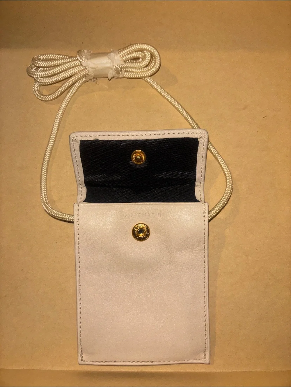 La Garde Tan Leather Badge Holder with Lanyard